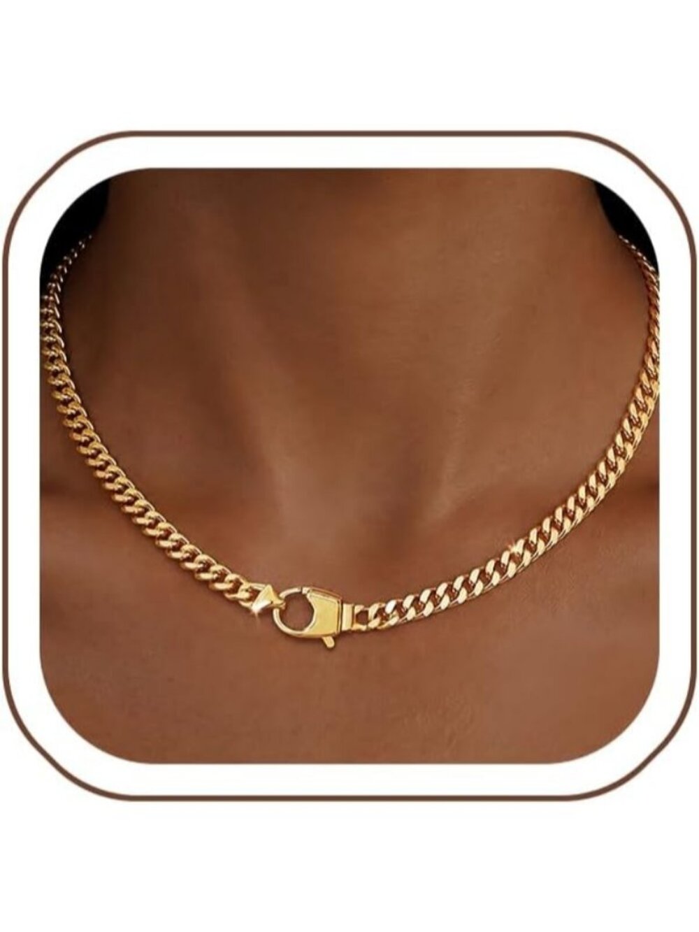 Women's Gold - Chunky Cuban Link Tennis Necklace Cuban Choker Love Chain Jewelry